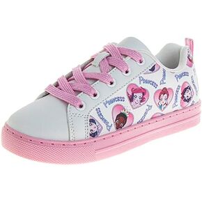 Disney Princess Ariel Belle Snow White Tiana - Girls Low Top Casual Shoes White/Pink (Size Little Kid - Big Kid)