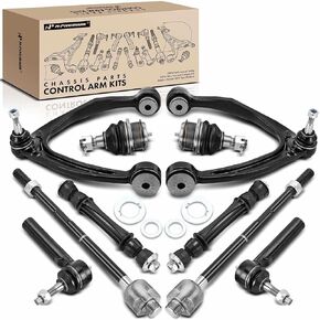 A-Premium Set of 10, Upper Control Arm, Lower Ball Joint, Sway Bar Link, Tie Rod End, Compatible with Chevrolet & GMC & Cadillac - 07-13 - Silverado 1500 Sierra 1500 Avalanche Suburban Yukon Escalade