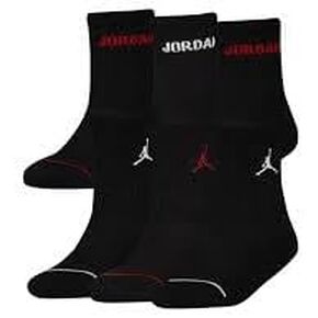 NIKE JORDAN 6 PACK CUSHIONED CREW YOUTH SOCKS 3Y - 5Y BLACK