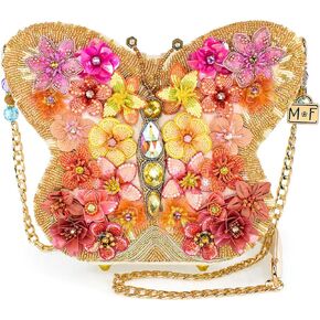 Mary Frances Take Flight Beaded Handbag Butterfly Crossbody Bag, Multicolor