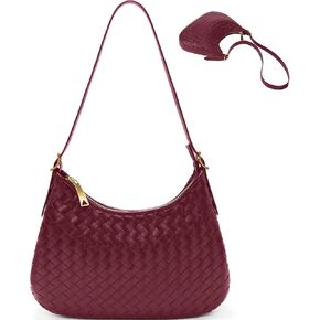 Shoulder Handbags for Women Crossbody Woven Leather Tote Shoulder Bag Purse Hobo Lightweight With Zipper Adjustable Strap