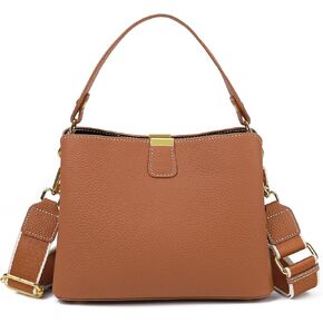 أكياس Imeetu Crossbody للنساء حقيبة كتف جلدية أصلية مع سحاب متوسطة الحجم
