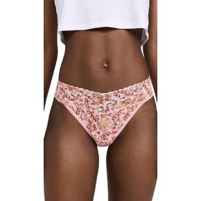 hanky panky Women's Printed Signature Lace Original Rise Thong, Gingerbread, One Size