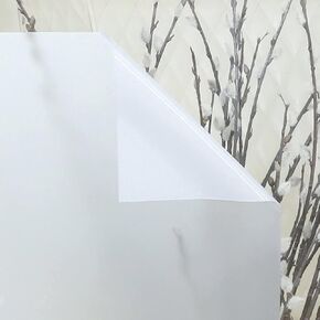Amposei White Frosted Window Privacy Film Non-Adhevise Glass Film Removable Sliding Door Window Sticker Static Cling Sun Blocking Privacy Covering for Bathroom Kitchen Office (17.7x78.7 inch)