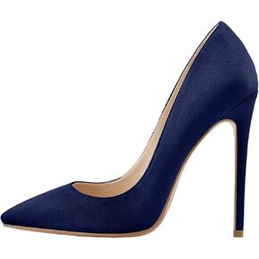LISHAN Women's Sexy Pointed Toe Stiletto Pumps,Slip On Patent Leather High Heels,Wedding Dress Formal Shoes