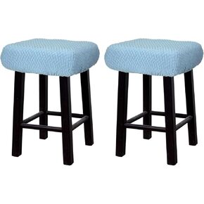 uxcell 2pcs Stool Covers Rectangle, Bar Stool Covers Saddle Seat Cover for Wooden Metal Bench Chair Blue