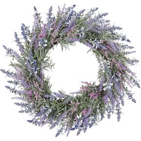 Large Summer Spring Easter Wreaths for Front Door Lavender Wreath for Front Door Artificial Farmhouse Wreaths for Wall Window Party Wedding Porch Room Home Decor(24 Inch)