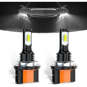 2 PCS H15 مصابيح ضوء ضباب السيارة ، 6000K مصابيح مضادة للطفر ، 3570-2SMD مجموعات مصابيح الضباب الفائقة السوبر مشرق ، 4000LM توصيل المصابيح البديلة للسيارات ، عالمي لمعظم السيارات (بيضاء)