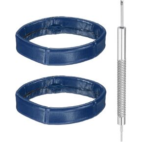 HARFINGTON 2pcs Leather Watch Band Loops 24mm Replacement Watch Band Keeper Watch Strap Holder Retainer Wristwatch Strap Fastener Rings, Dark Blue