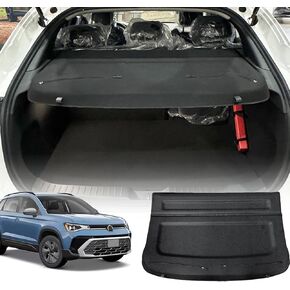 Cargo Cover Compatible with Volkswagen VW Taos Accessories 2025 2024 2023 2022,Non-Retractable Trunk Cover Organizer Security Shielding Shade Tonneau Cover Luggage Cover Black