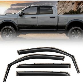 in-Channel Rain Guards Compatible with 2020-2025 Chevy Silverado & GMC Sierra 2500HD/3500HD Crew Cab, Side Window Visors Window Deflectors for Silverado & Sierra Exterior Car Accessories, 4Pcs/Set