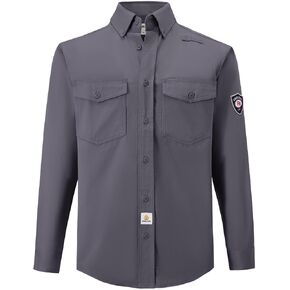 FR Shirts for Men 6.5OZ Welding Shirt Pearl Snap Light Weight Flame Resistant Shirts CAT2/NFPA2112