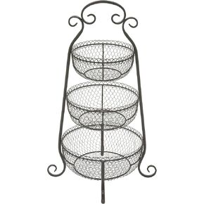 Deco 79 Farmhouse Metal Tier Server ، 20 "W × 33" H ، Black