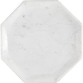 47th & Main Marble Vanity Tray Hexagon Shaped Decorative Tray for Home Décor, Large, White