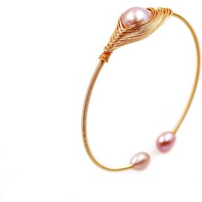 Freshwater Pearl Bracelet for Women, Dainty Pearl Bangle, Lovely Gift for Mother and Girlfriend
