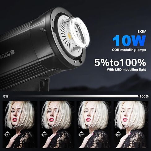Godox SK400II-V 400Ws Photo Studio Strobe Flash Monolight Light with Bowens Mount &Lamp Head, 10W LED Modeling Lamp for Studio, Shooting, Location and Portrait Photography -110V in Saudi Arabia