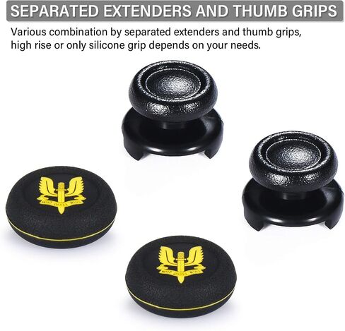 Playrealm FPS Thumbstick Extender Rubber Silicone Grip Cover 2 Sets for PS5 Dualsenese & PS4 Controller (Rainbow) in Saudi Arabia
