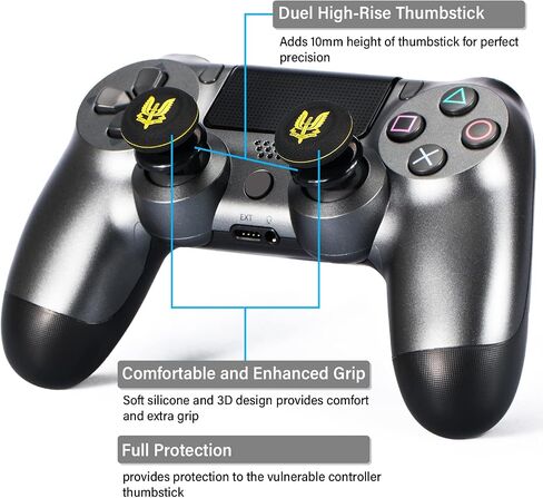 Playrealm FPS Thumbstick Extender Rubber Silicone Grip Cover 2 Sets for PS5 Dualsenese & PS4 Controller (Rainbow) in Saudi Arabia