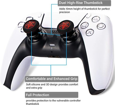 Playrealm FPS Thumbstick Extender Rubber Silicone Grip Cover 2 Sets for PS5 Dualsenese & PS4 Controller (Rainbow) in Saudi Arabia
