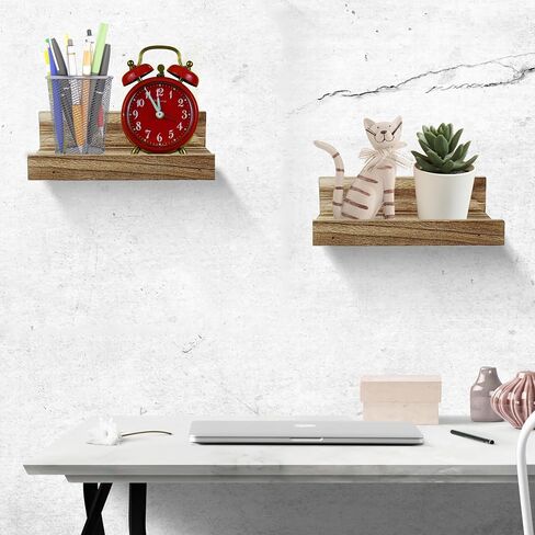 Z metnal Small Decor Shelves, Mini Floating Wooden Display Wall Shelf for Smart Speaker WiFi Collectables, Sauna Shelves, Wood, Wall Mounted, 8 x 5.5 inch, 2 Pack in Kuwait