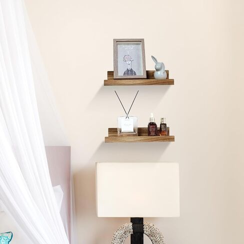 Z metnal Small Decor Shelves, Mini Floating Wooden Display Wall Shelf for Smart Speaker WiFi Collectables, Sauna Shelves, Wood, Wall Mounted, 8 x 5.5 inch, 2 Pack in Kuwait