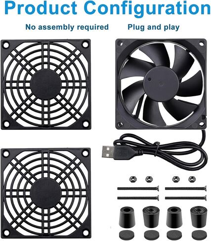 WDERAIR 120mm 240mm Computer Pc Case 5V USB Powered Fan with Variable Speed Controller for Router Modem Xbox DVR Playstation Receiver Cooling in Saudi Arabia