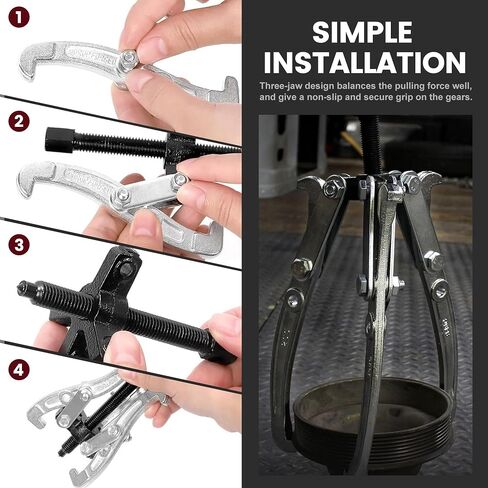 مجموعة أسرة ترس للتكنولوجيا ، 3 "4" 6 "8 '' 3 jaw puller kit for pulley gear تحمل إزالة دولاب الموازنة ، وسحب البكرة الثقيلة مع فكي عكسي يحمل مجموعة أدوات البولر (3 '' '' 6 '' 8 '') in Kuwait