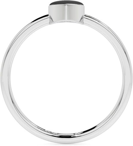 Natural Black Onyx Stackable Ring for Women in Sterling Silver, July Birthstone Jewelry Gifts for Her (Round, Oval, Pear) in Kuwait