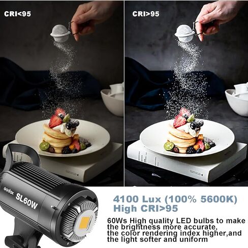 Godox SL200WIII 215W LED Video Light,95600Lux Bowens Mount Continuous Photography Lighting,5600K Daylight Balanced Studio Light,CRI≥96 TLCI≥97,8 Pre-Programmed Lighting Effects with APP Control in Kuwait