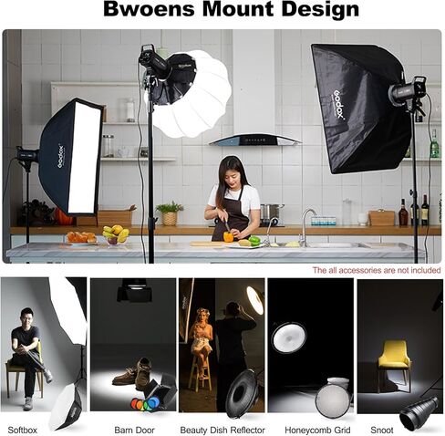 Godox SL200WIII 215W LED Video Light,95600Lux Bowens Mount Continuous Photography Lighting,5600K Daylight Balanced Studio Light,CRI≥96 TLCI≥97,8 Pre-Programmed Lighting Effects with APP Control in Kuwait