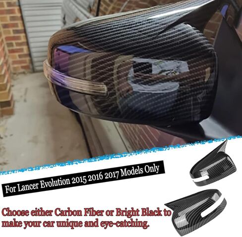 Side Mirror Cover, for Mitsubishi Lancer Evolution 2015 2016 2017 2PCS Turn Signal housing Cover car Accessories-Carbon Fiber.（NOT FIT Mitsubishi Lancer） in Saudi Arabia