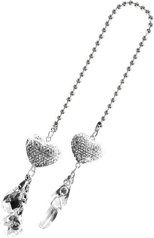 Mandark Bling Car Rearv View Mirror Charm, 2PCS Crystal Rhinestone Lucky Heart Vehicle Rearview Mirror Hanging Ornament Pendant, Diamond Automotive Decoration Accessories, Universal Fit (StyleC) in Saudi Arabia