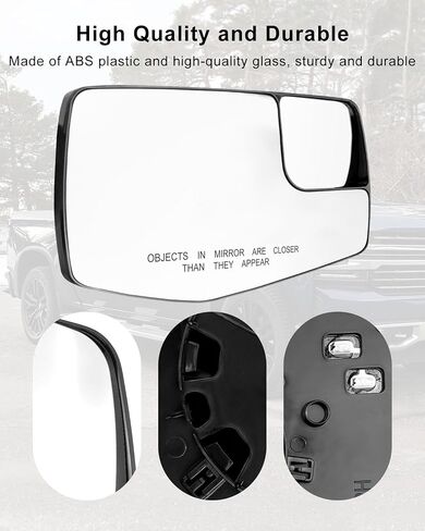 يسار السائق الجانبي المرآة ملاءمة ل Chevy Sliverado 1500 GMC Sierra 2019-2024 ، استبدل GM1324159 84309708 ، مع لوحة دعم مدفوعة in Kuwait