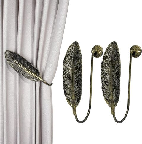 SUQ I OME Simple U-Shaped Curtain Hook Resin Curtain Holders European Style Large Wall Hook Curtain Hooks (Bronze) in Kuwait