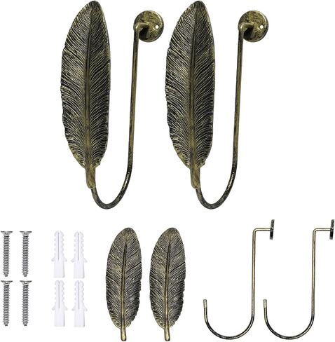 SUQ I OME Simple U-Shaped Curtain Hook Resin Curtain Holders European Style Large Wall Hook Curtain Hooks (Bronze) in Kuwait