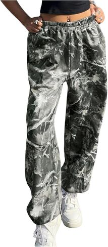 MakeMeChic Women's Camo Jogger Baggy Pants Elastic Waist Casual Loose Athletic Sweatpants with Pockets in Kuwait