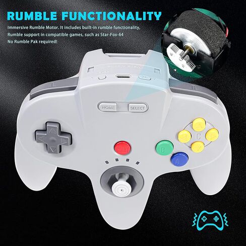 [USB Version] USB N64 Controller, SAFFUN N64 Wired PC Gamepad [3D Analog Stick] for Windows PC MAC Linux Raspberry Pi Genesis Higan Project 64 Retropie OpenEmu Emulator (Plug & Play) (Clear Green) in Saudi Arabia