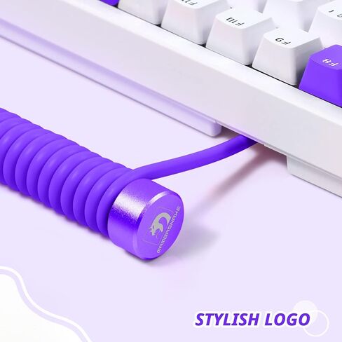 كابل لوحة مفاتيح ملفوف، كابل USB-C للوحة المفاتيح الميكانيكية، كابل Apex Pro مخصص من النوع C إلى USB-A Aviator كابل مزدوج الأكمام مع موصل طيران معدني مطلي بالذهب للوحة مفاتيح الألعاب - أبيض in Saudi Arabia