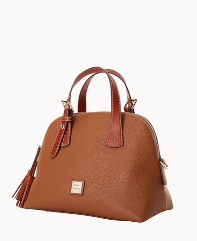 Dooney & Bourke Leather Satchel Bags for Women, Pebble Grain Aubrey Small Satchel Handbag with Crossbody Strap in Saudi Arabia