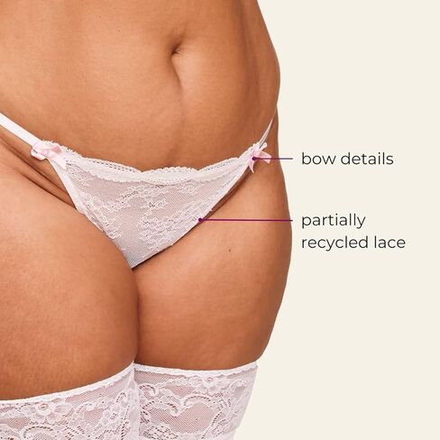 Adore Me Anabella G-String Thong Panties - XS-4X Regular & Plus-Size Thongs For Women, Lace Underwear For Women With Bows in Kuwait
