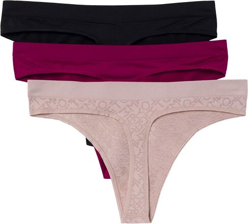 Tommy Hilfiger Women's Seamless Matte & Shine Thong Underwear 3-Pack in Kuwait