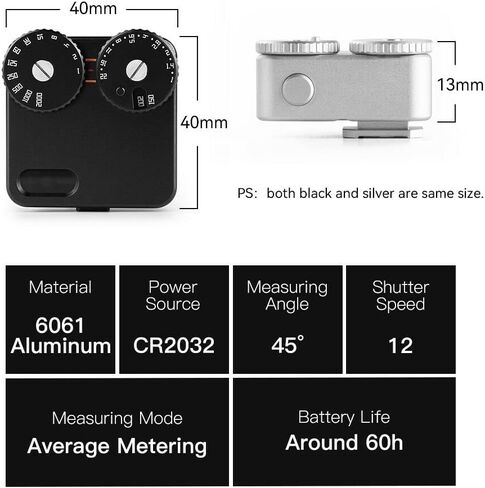 TTartisan Light Meter II, Real-time Metering Tool, Two Dial to Adjust ISO, Aperture and Shutter Speed, Compatible with older Leicas and Similar Rangefinder Cameras in Saudi Arabia