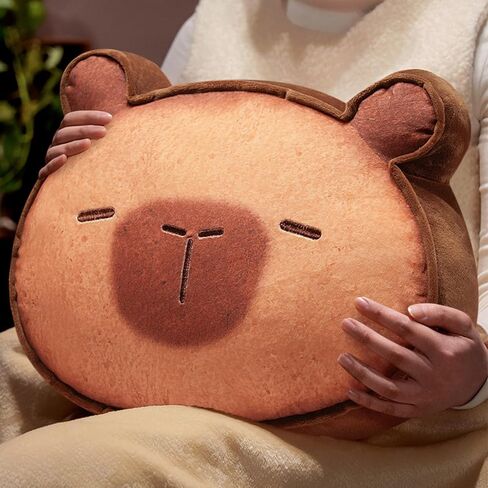 Ditucu Capybara Stuffed Animal Cute Capibara Napping Throw Pillows Soft Cushion Plush Decorative Gifts for Kids Brown 15.7 inch Dark Brown in Saudi Arabia
