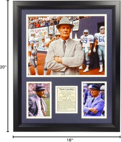 Legends Never Die Tom Landry Framed Photo Collage, 16" x 20" in Kuwait