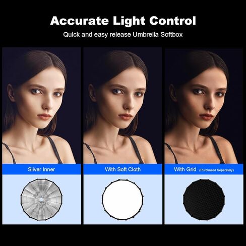 Godox P120L 120cm Parabolic Softbox شبكة خلية النحل Bowens جبل صندوق سوفت بوكس لـ Studio Flash Speedlite عاكس صور استوديو Portbale متوافق in Kuwait