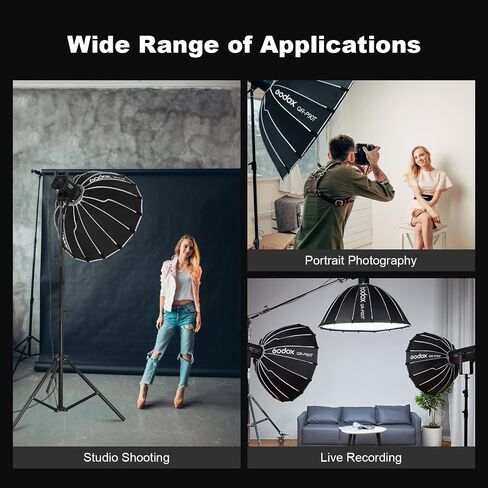 Godox P120L 120cm Parabolic Softbox شبكة خلية النحل Bowens جبل صندوق سوفت بوكس لـ Studio Flash Speedlite عاكس صور استوديو Portbale متوافق in Kuwait