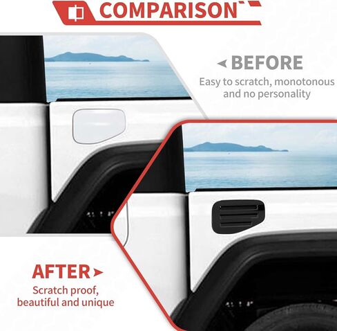 Gas Cap Overlay Fuel Filler Door Cover Exterior Accessories fit for Jeep Gladiator JT 2018+ (Carbon Fiber Grain) in Saudi Arabia