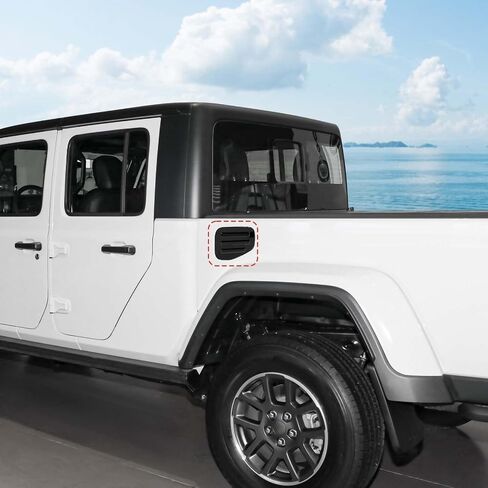 Gas Cap Overlay Fuel Filler Door Cover Exterior Accessories fit for Jeep Gladiator JT 2018+ (Carbon Fiber Grain) in Saudi Arabia