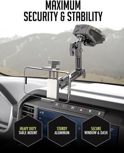 Bracketron HD Tablet Dock PRO Dash and Window Metal Clamp Mount, Universal Tablet Holder for Cars and Trucks, Compatible with Tablets Up to 10 Inches Wide in Saudi Arabia