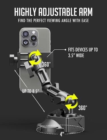 Bracketron HD Tablet Dock PRO Dash and Window Metal Clamp Mount, Universal Tablet Holder for Cars and Trucks, Compatible with Tablets Up to 10 Inches Wide in Saudi Arabia